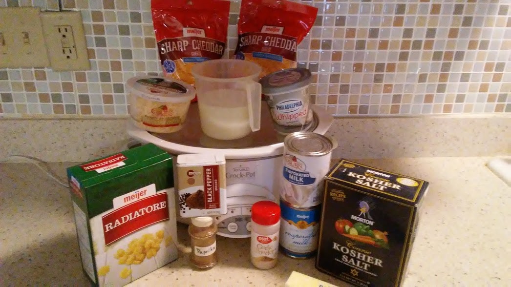 Ingredients for Slow Cooker Mac and Cheese